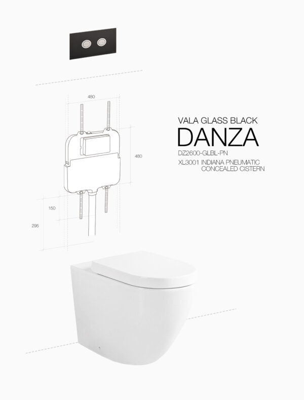 DANZA VALA GLASS BLACK INDIANA PNEUMATIC