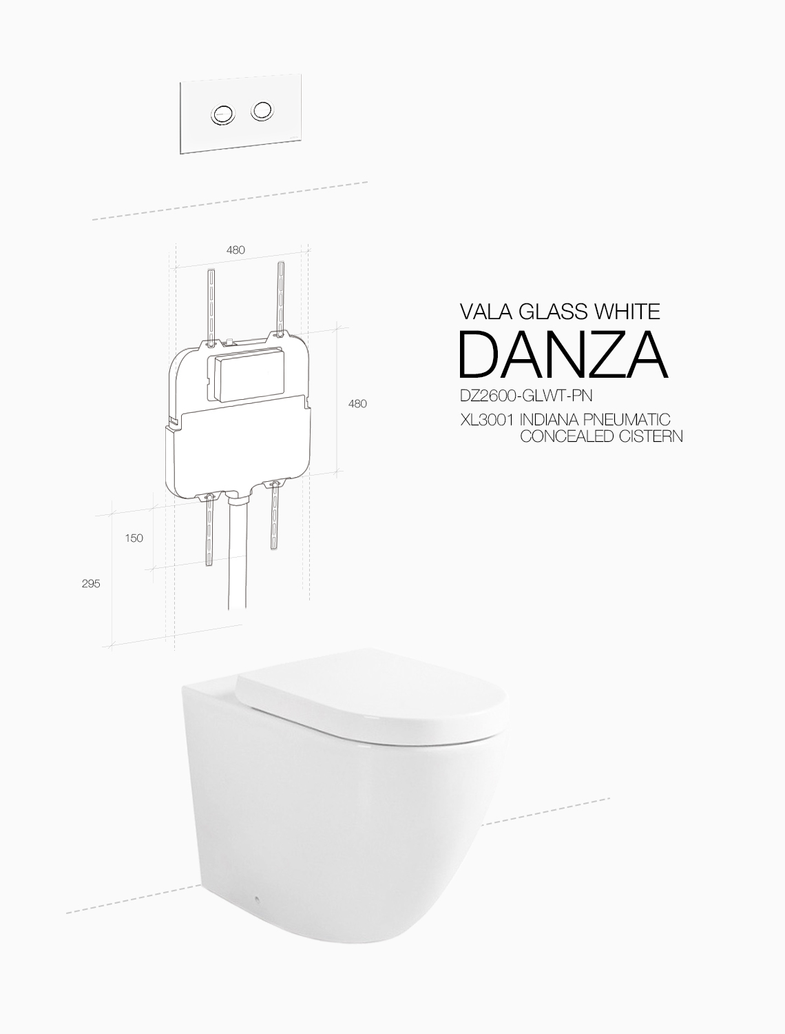 DANZA VALA GLASS WHITE INDIANA PNEUMATIC