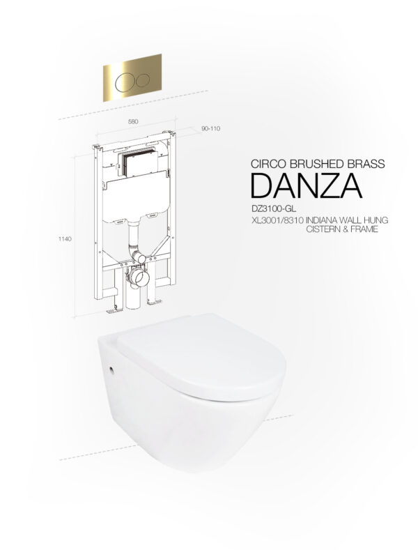 DANZA WALL HUNG CIRCO BRUSHED BRASS INDIANA
