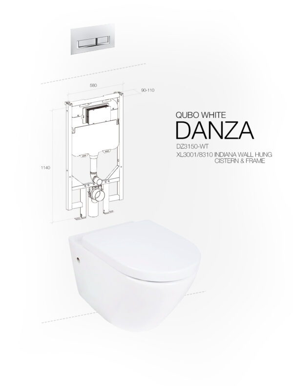 DANZA WALL HUNG QUBO WHITE INDIANA