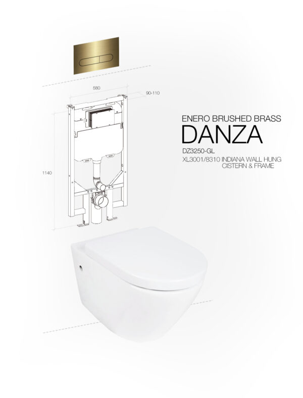 DANZA WALL HUNG ENERO BRUSHED BRASS INDIANA