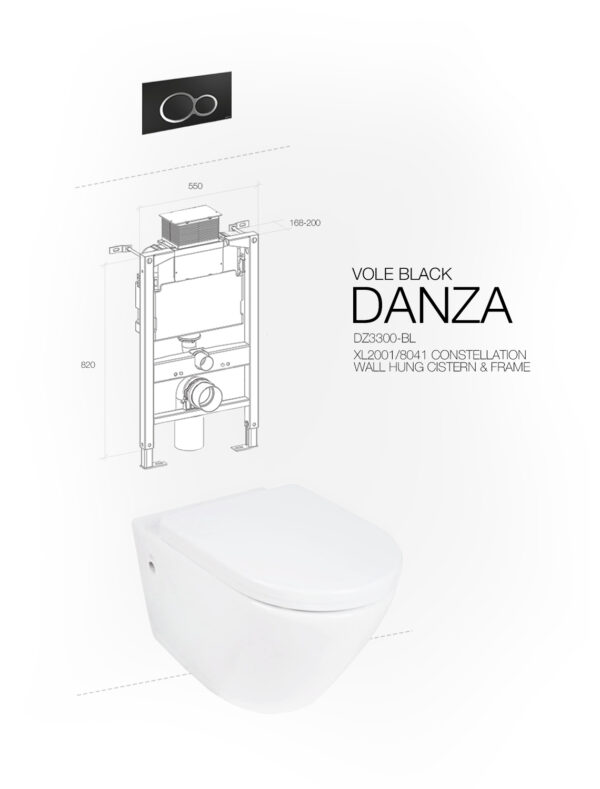 DANZA WALL HUNG VOLE BLACK CONSTELLATION