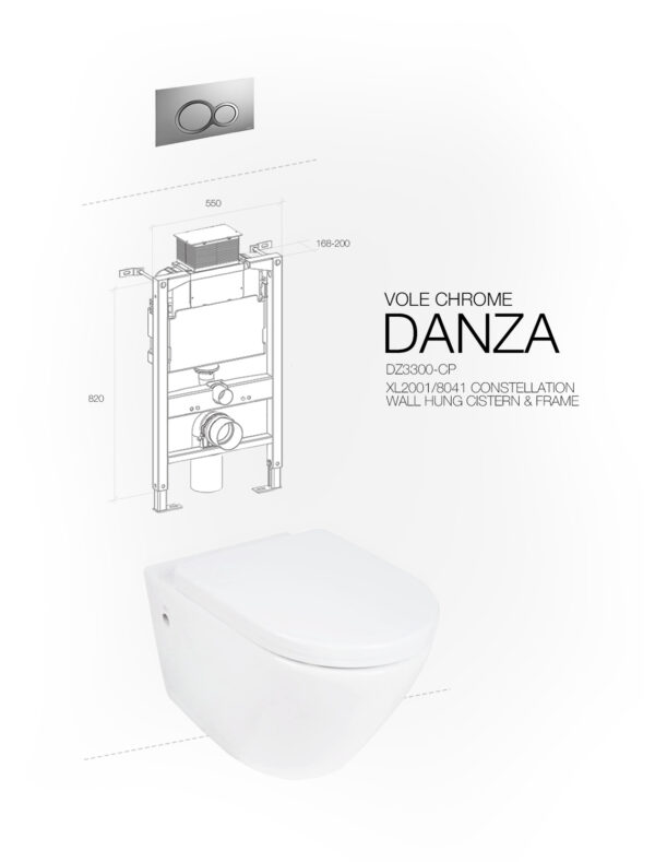 DANZA WALL HUNG VOLE CHROME CONSTELLATION
