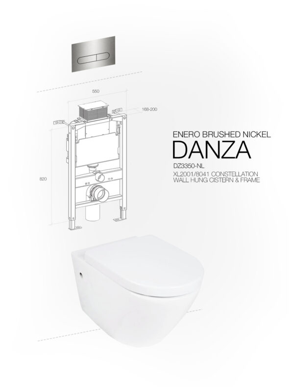 DANZA WALL HUNG ENERO BRUSHED NICKEL CONSTELLATION