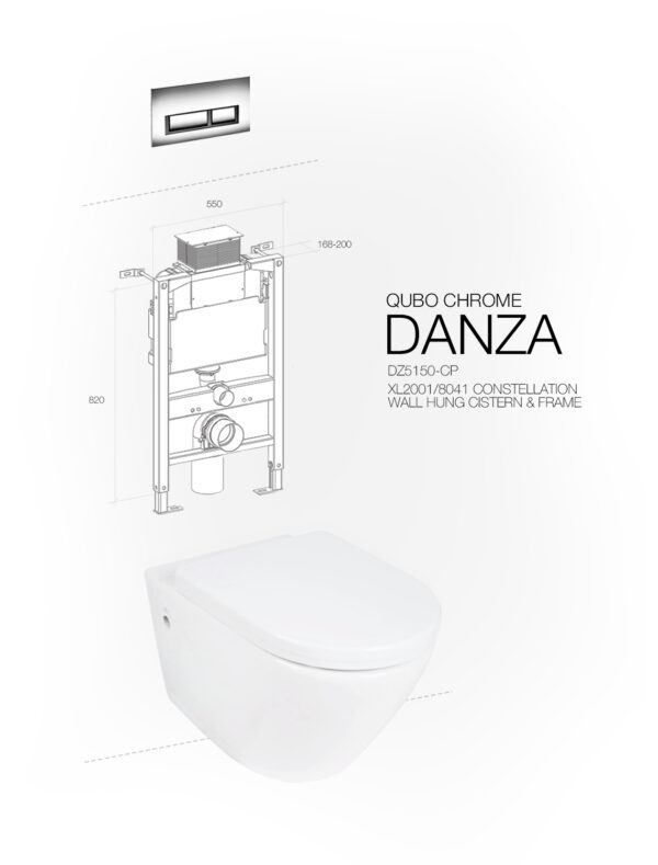 DANZA WALL HUNG QUBO CHROME CONSTELLATION