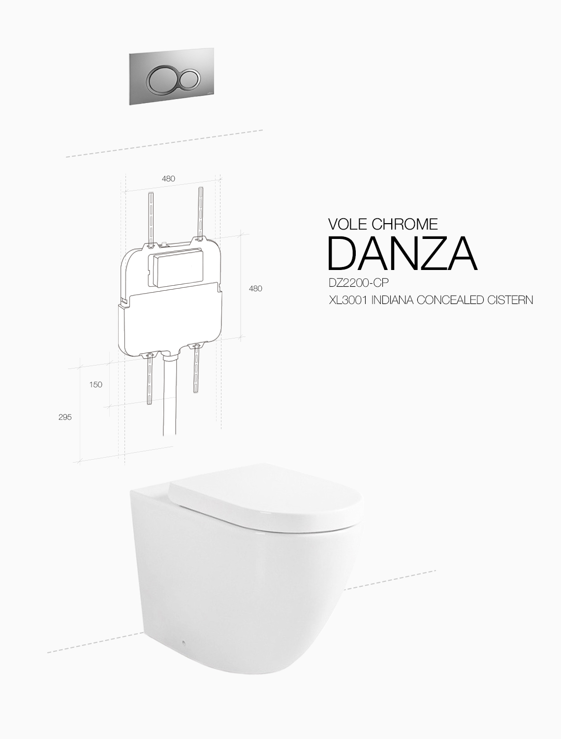 Vole Chrome Danza - Toilet