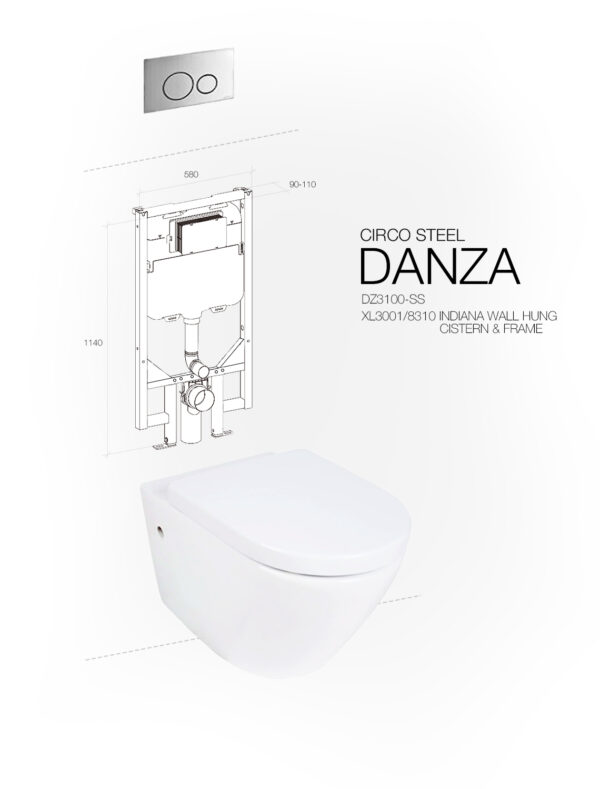 DANZA WALL HUNG CIRCO STAINLESS STEEL INDIANA